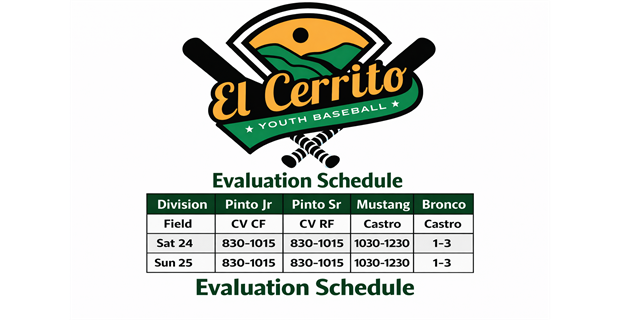 Spring '26 Player Evaluation Schedule